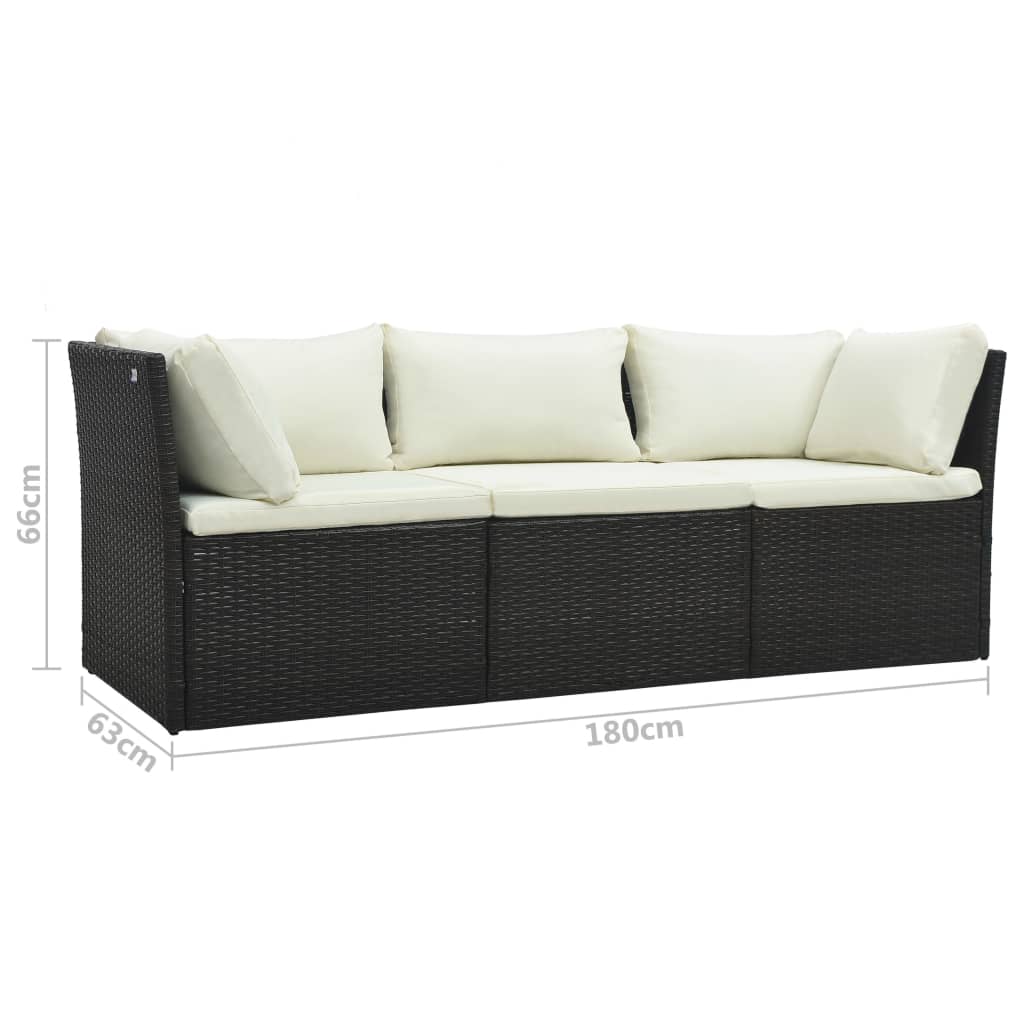 vidaXL 4-tlg. Garten-Lounge-Set mit Kissen Poly-Rattan Braun