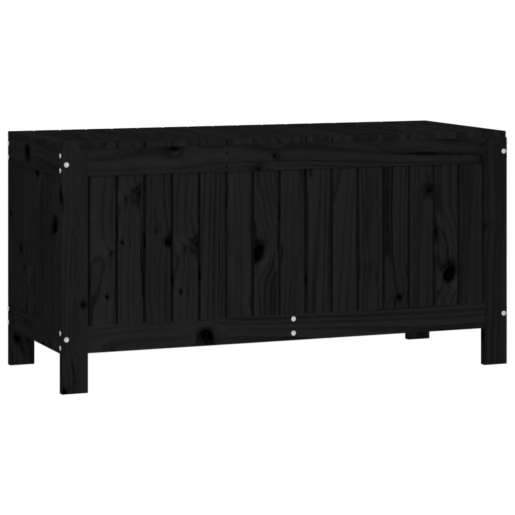 vidaXL Gartentruhe Schwarz 108x42,5x54 cm Massivholz Kiefer