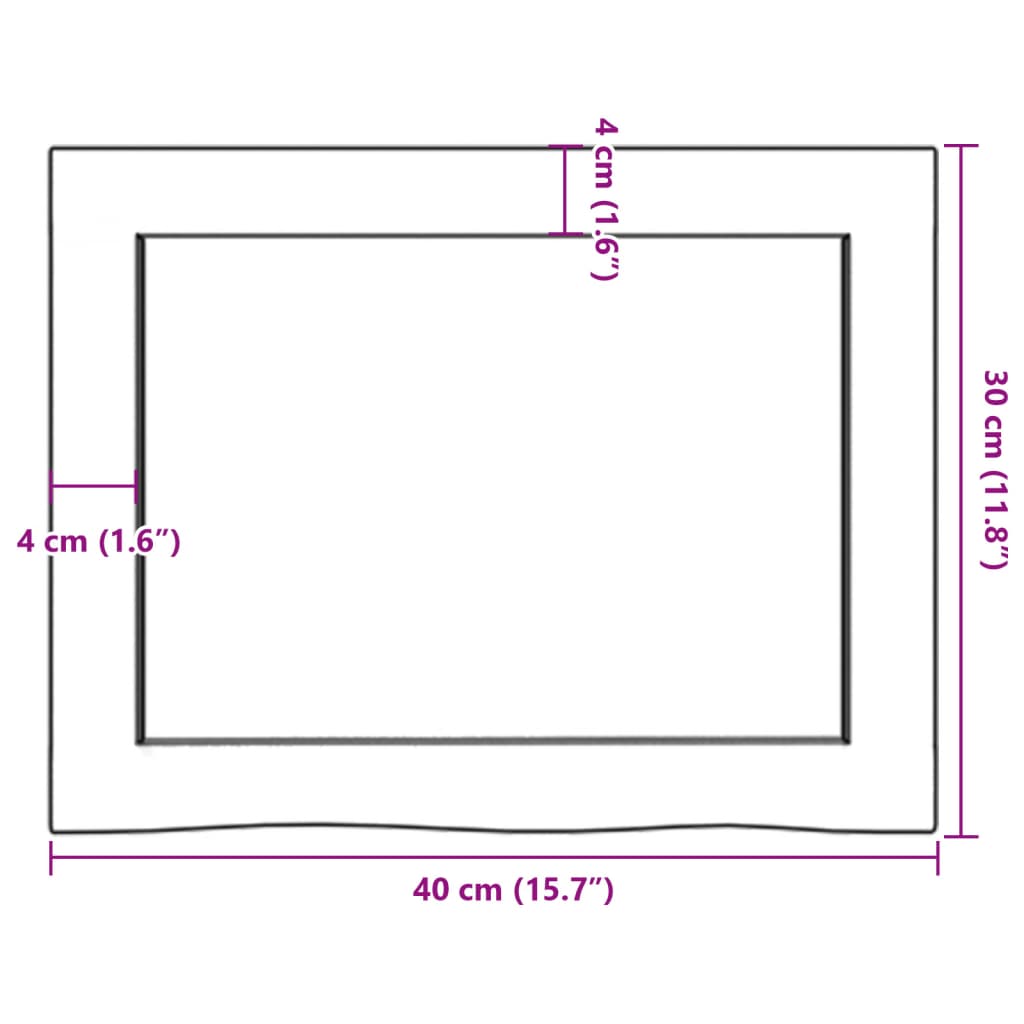 vidaXL Waschtischplatte Hellbraun 40x30x(2-6) cm Massivholz Behandelt