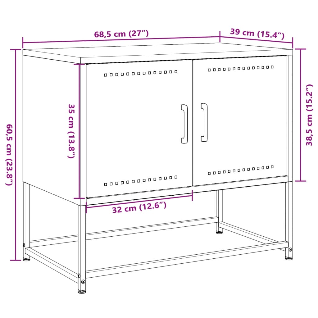 vidaXL TV-Schrank Anthrazit 68,5x39x60,5 cm Stahl