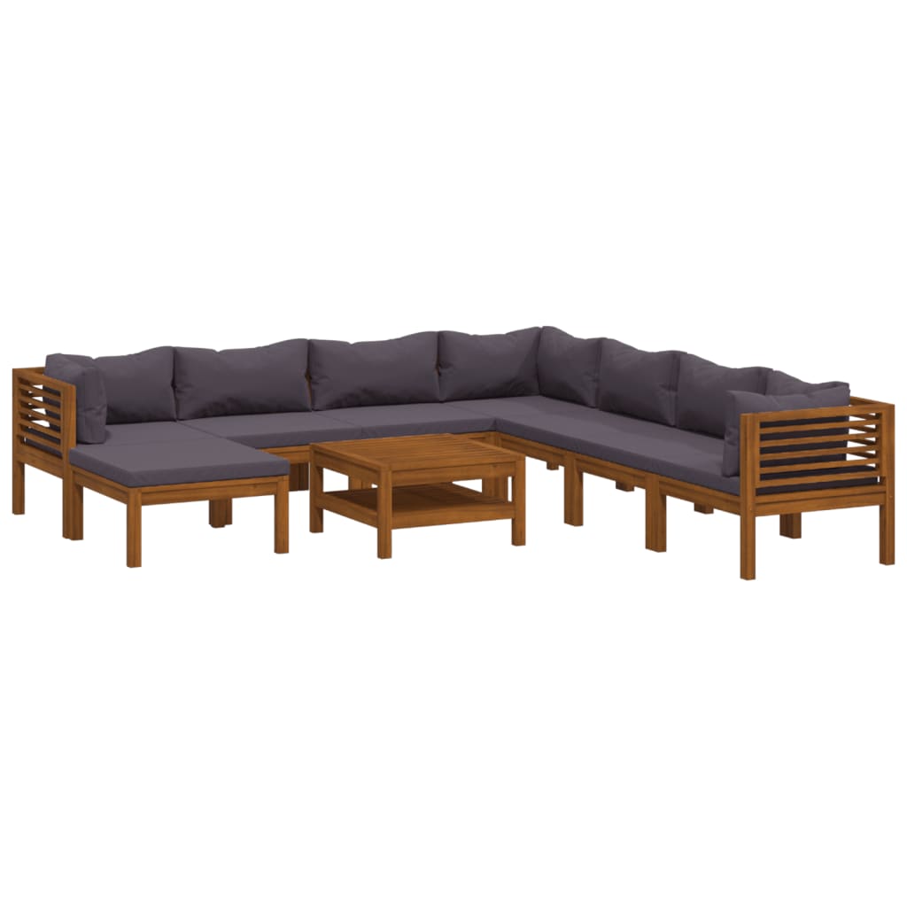 vidaXL 9-tlg. Garten-Lounge-Set mit Auflage Massivholz Akazie