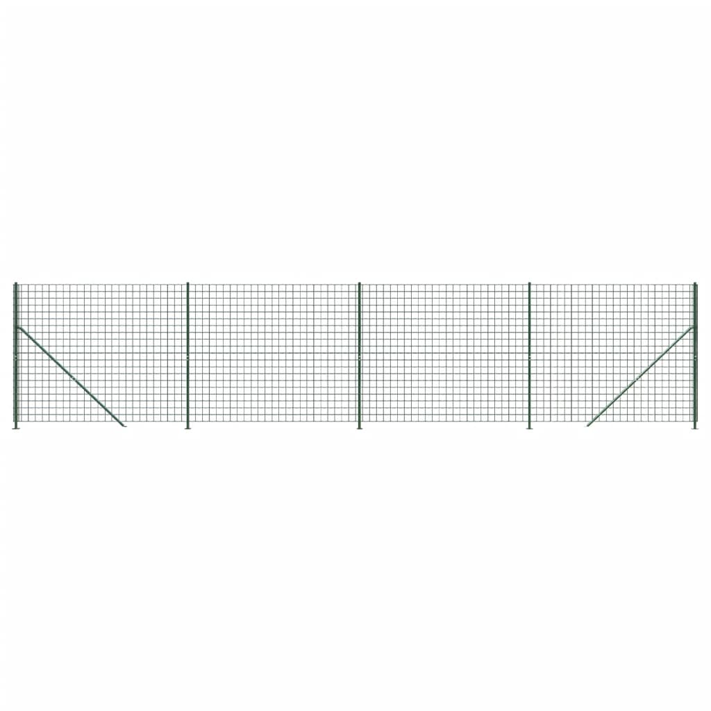 vidaXL Maschendrahtzaun mit Bodenflansch Grün 1,8x10 m