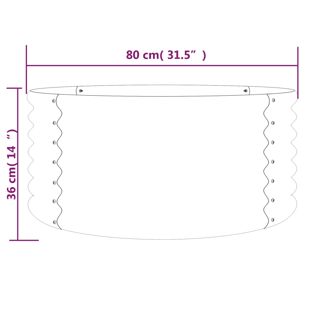 vidaXL Pflanzkübel Pulverbeschichteter Stahl 80x80x36 cm Anthrazit