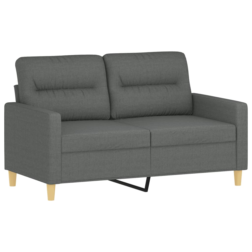 vidaXL 2-Sitzer-Sofa mit Zierkissen Dunkelgrau 120 cm Stoff