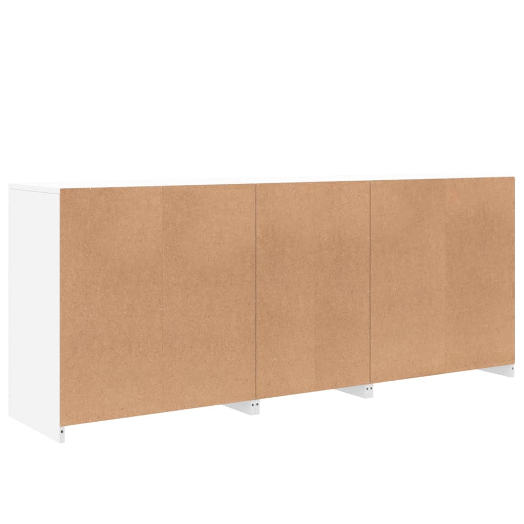 vidaXL Sideboard mit LED-Leuchten Weiß 162x37x67 cm