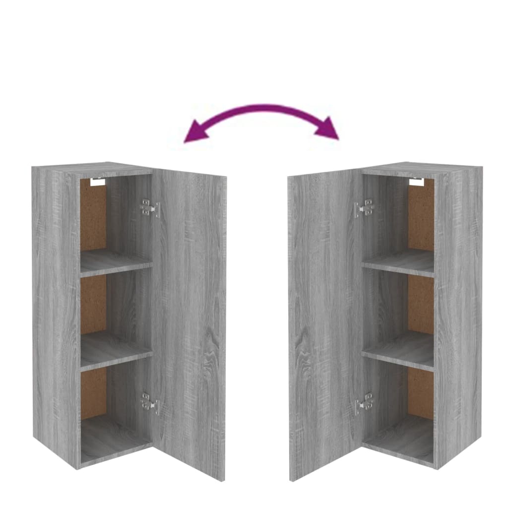 vidaXL TV-Schrank Grau Sonoma 30,5x30x90 cm Holzwerkstoff