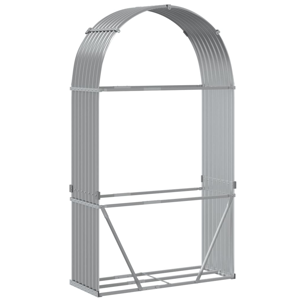 vidaXL Kaminholzunterstand Hellgrau 120x45x210 cm Verzinkter Stahl