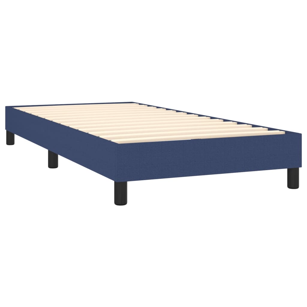 vidaXL Boxspringbett mit Matratze & LED Blau 100x200 cm Stoff