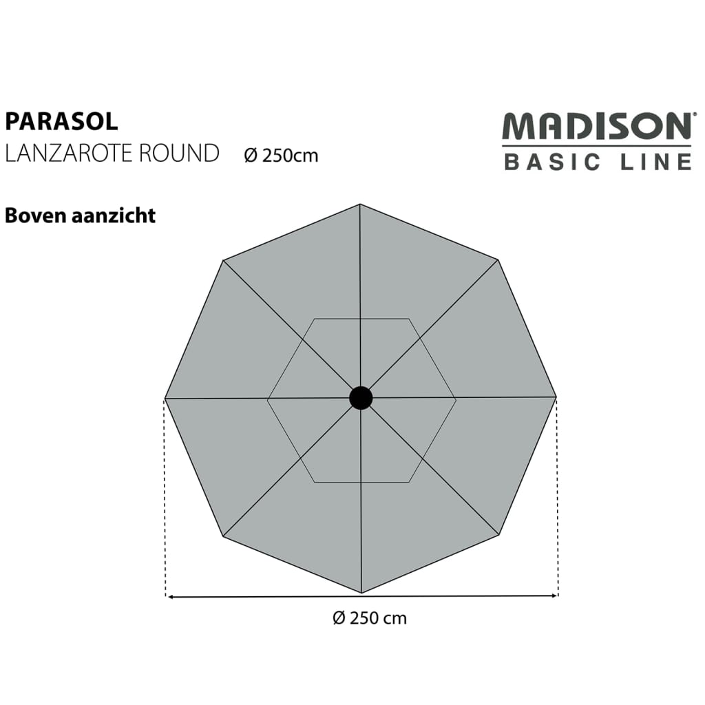 Madison Sonnenschirm Lanzarote 250 cm Rund Aqua