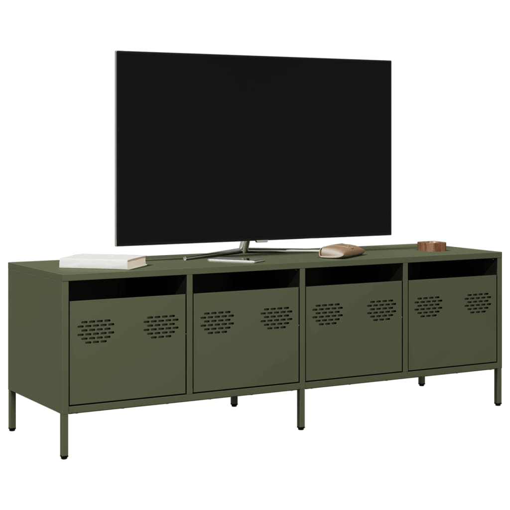 vidaXL TV-Schrank Olivgrün 135x39x43,5 cm Kaltgewalzter Stahl