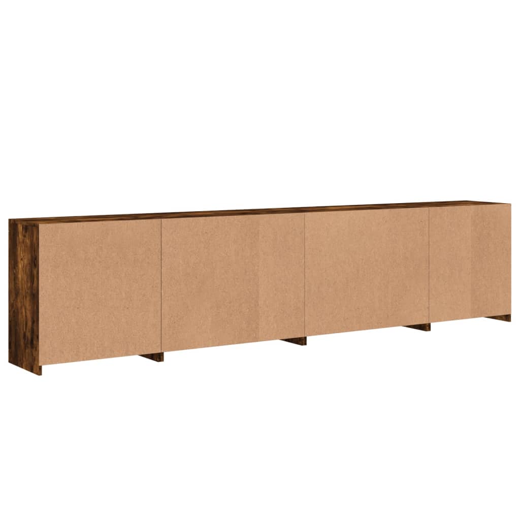 vidaXL Sideboard mit LED-Leuchten Räuchereiche 283x37x67 cm