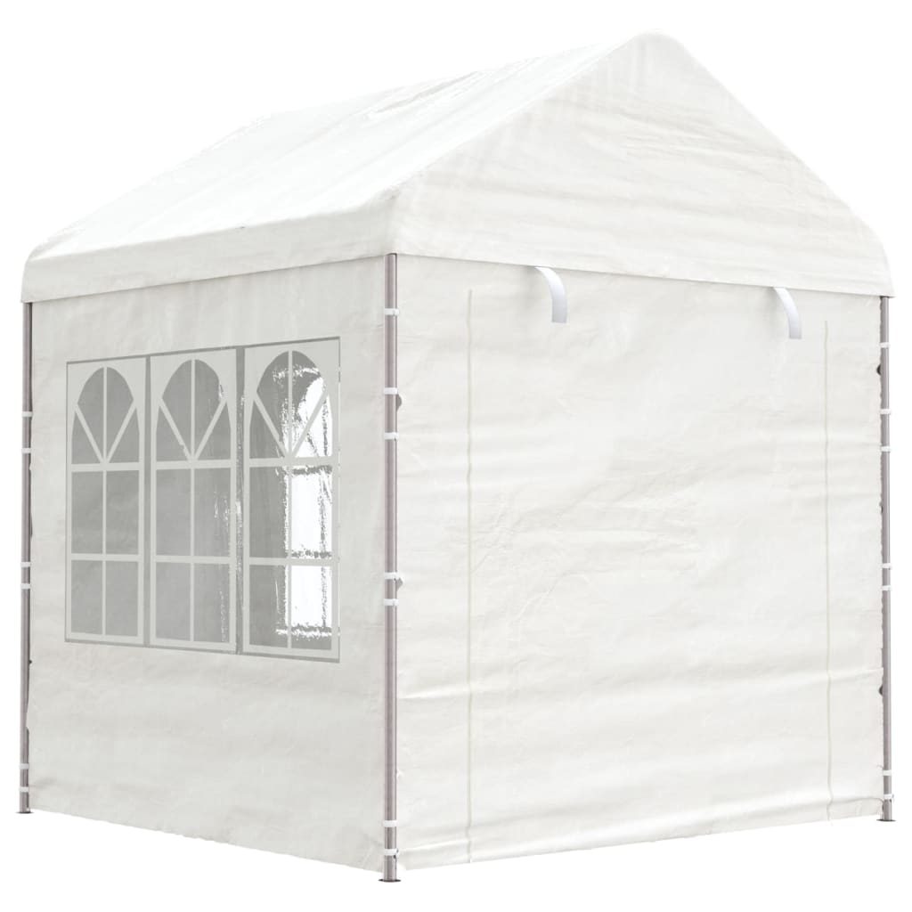 vidaXL Pavillon mit Dach Weiß 20,07x2,28x2,69 m Polyethylen