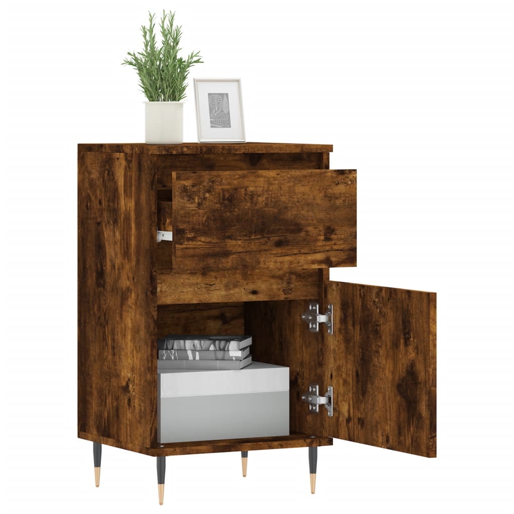 vidaXL Sideboards 2 Stk. Räuchereiche 40x35x70 cm Holzwerkstoff