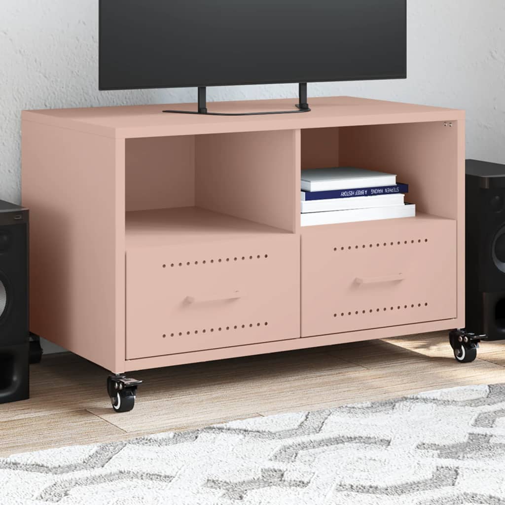 vidaXL TV-Schrank Rosa 68x39x43,5 cm Stahl