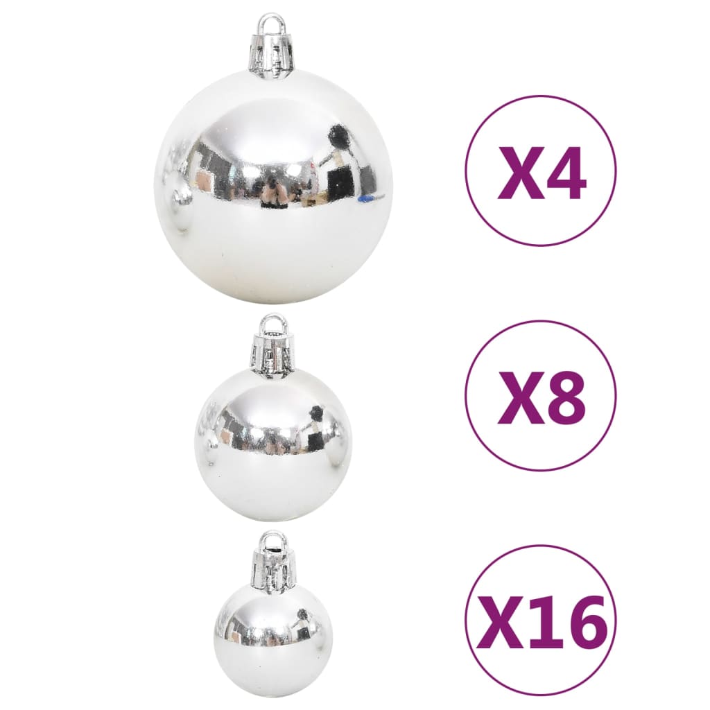 vidaXL 108-tlg. Weihnachtskugel-Set Silbern und Weiß