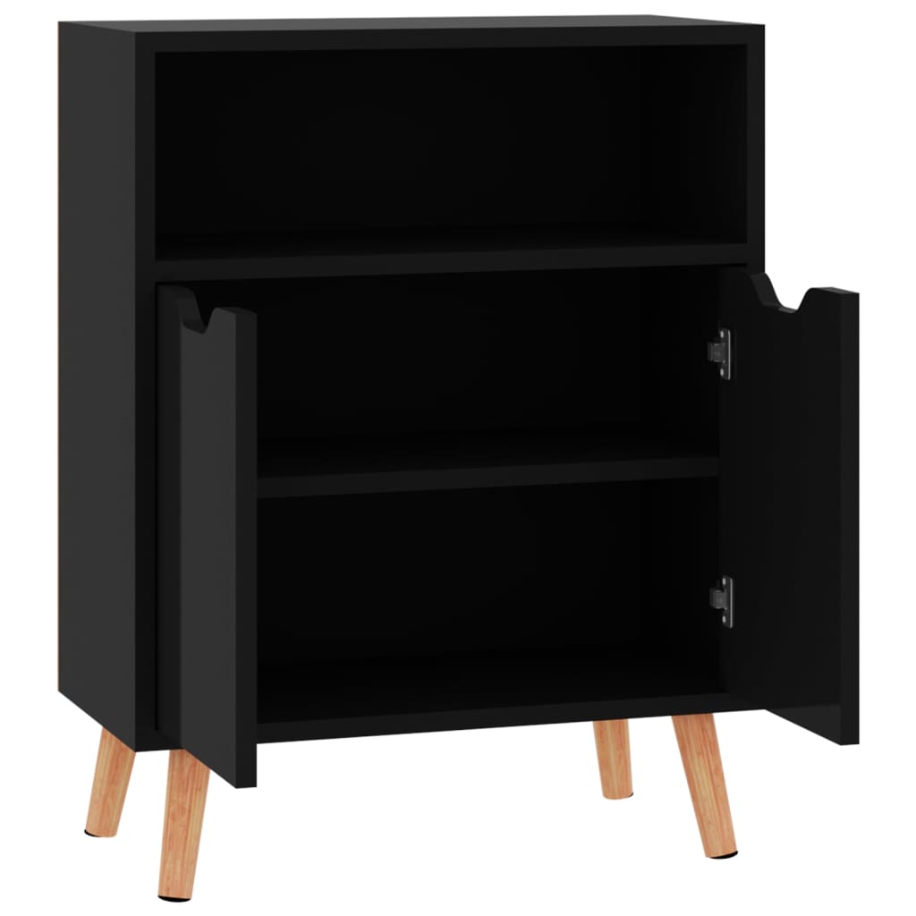 vidaXL Sideboard Hochglanz-Schwarz 60x30x72 cm Holzwerkstoff