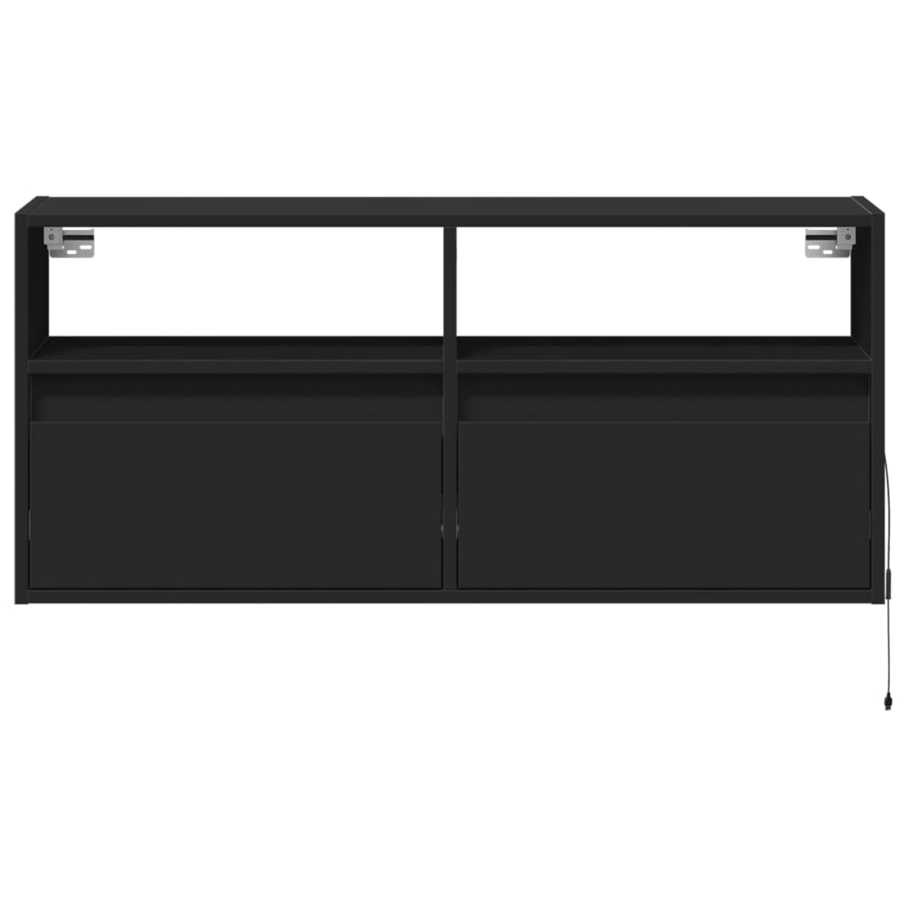 vidaXL TV-Wandschrank mit LED-Beleuchtung Schwarz 100x31x45 cm