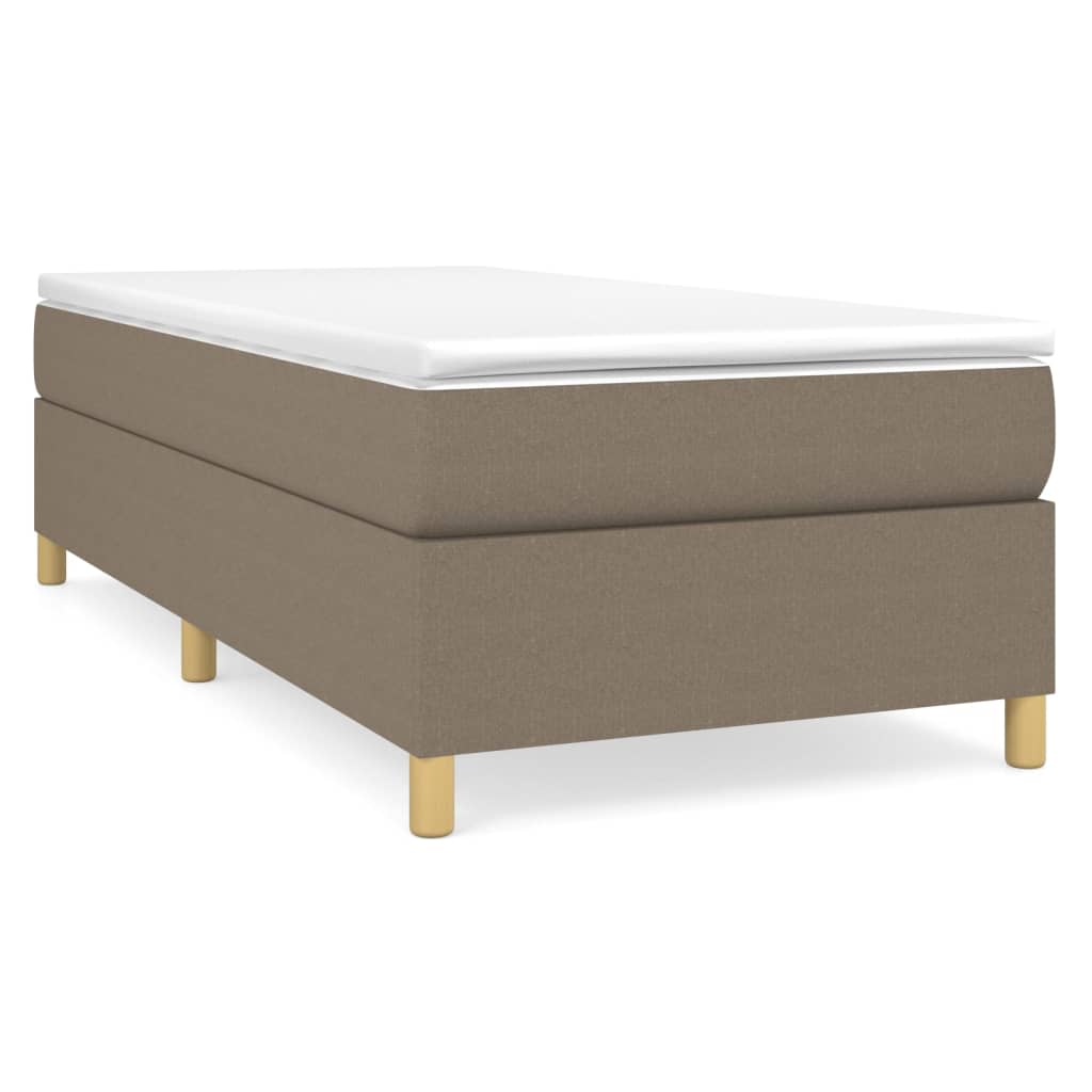 vidaXL Boxspringbett mit Matratze Taupe 100x200 cm Stoff