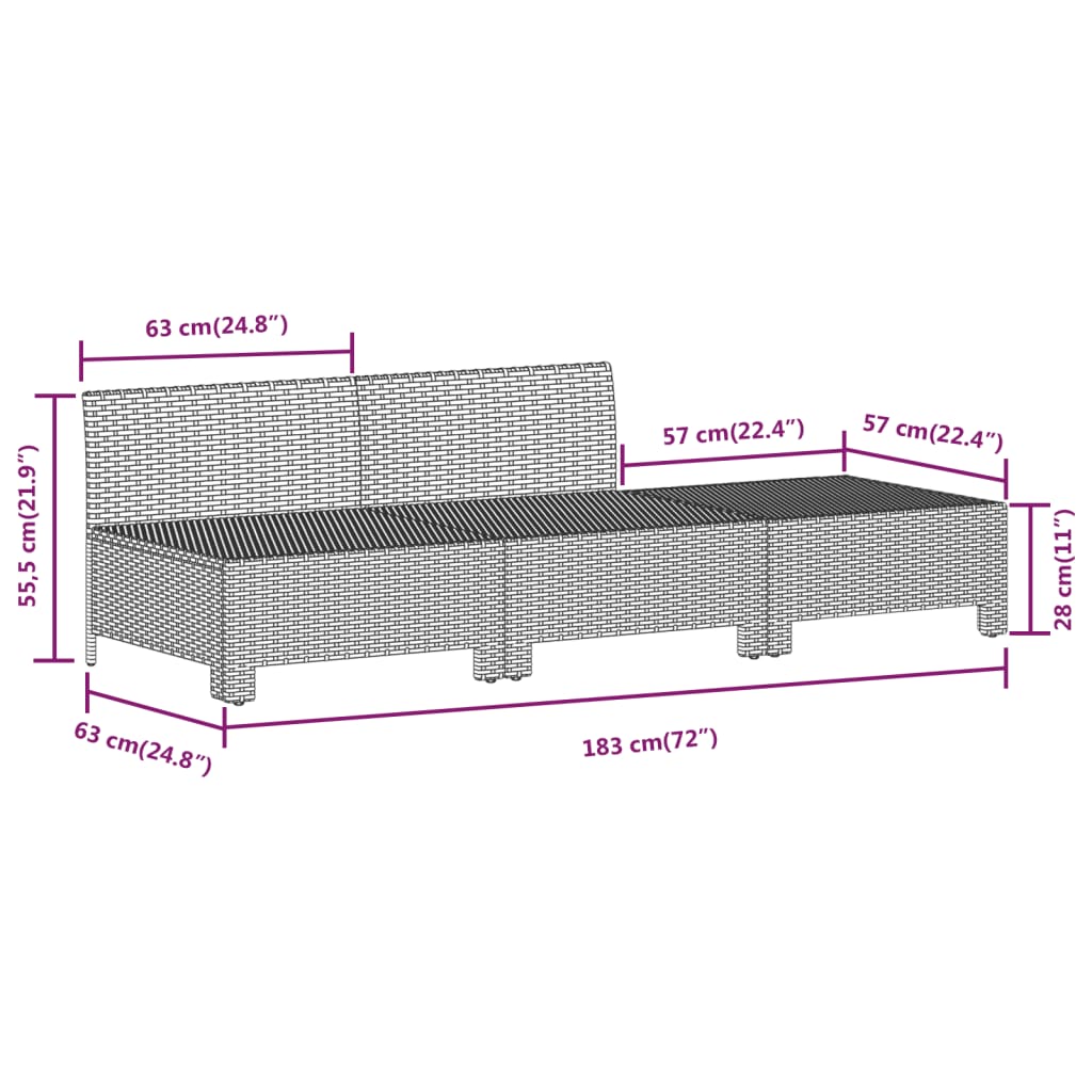 vidaXL 6-tlg. Garten-Lounge-Set mit Kissen Grau Poly Rattan