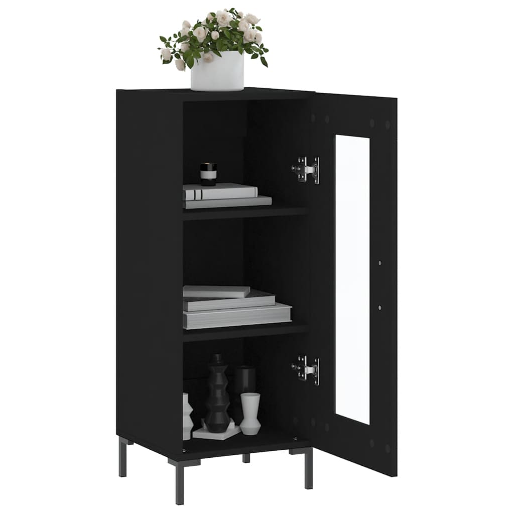 vidaXL Sideboard Schwarz 34,5x34x90 cm Holzwerkstoff