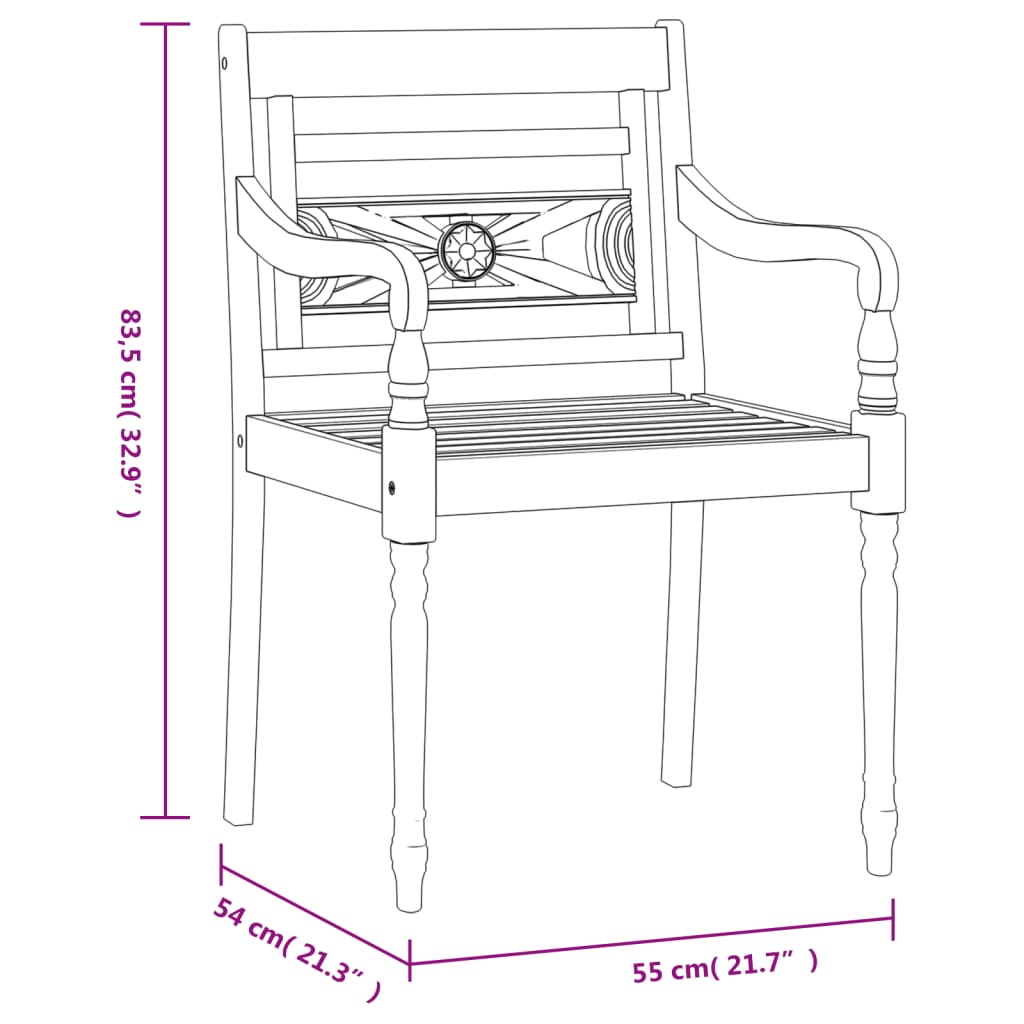 vidaXL 5-tlg. Garten-Essgruppe Massivholz Teak