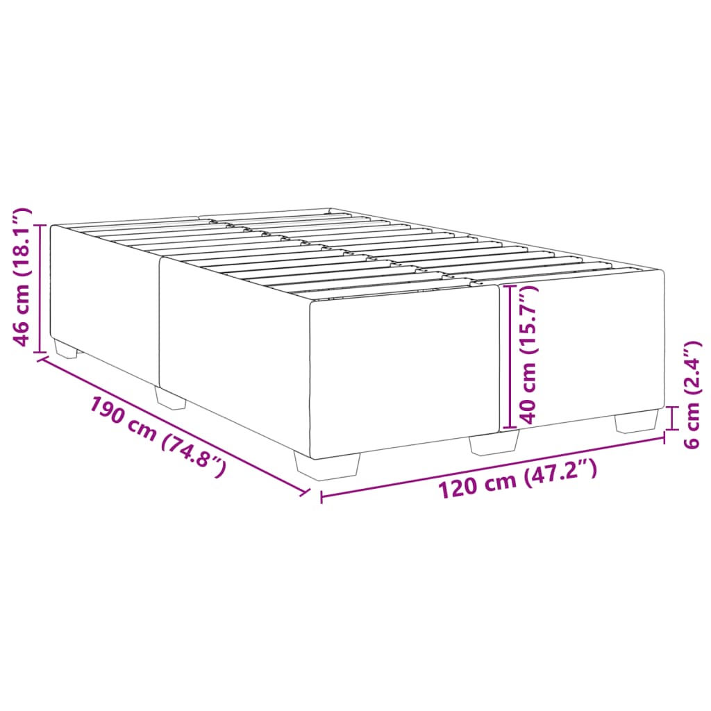 vidaXL Bettgestell Weiß 120x190 cm Kunstleder