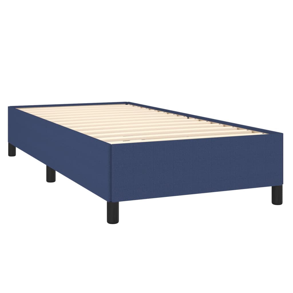 vidaXL Boxspringbett mit Matratze Blau 90x200 cm Stoff