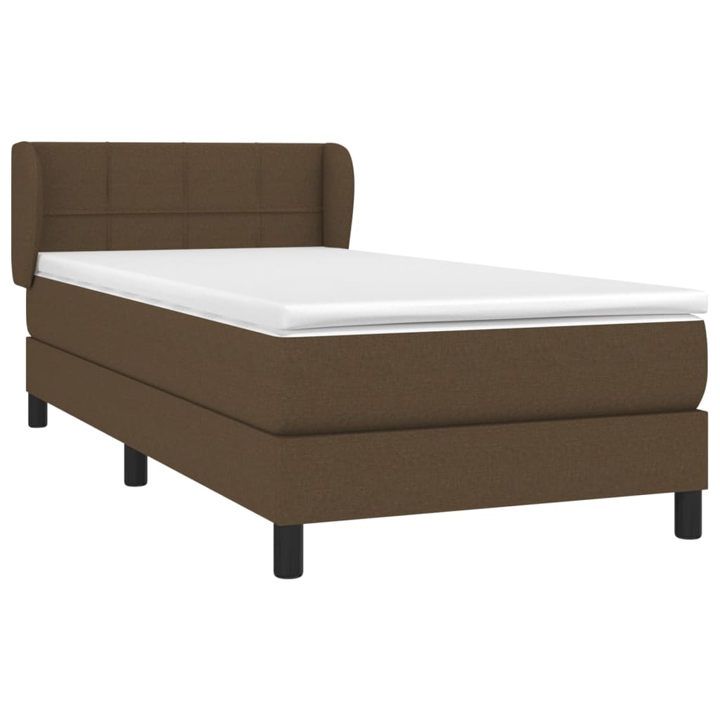 vidaXL Boxspringbett mit Matratze Dunkelbraun 80x200 cm Stoff