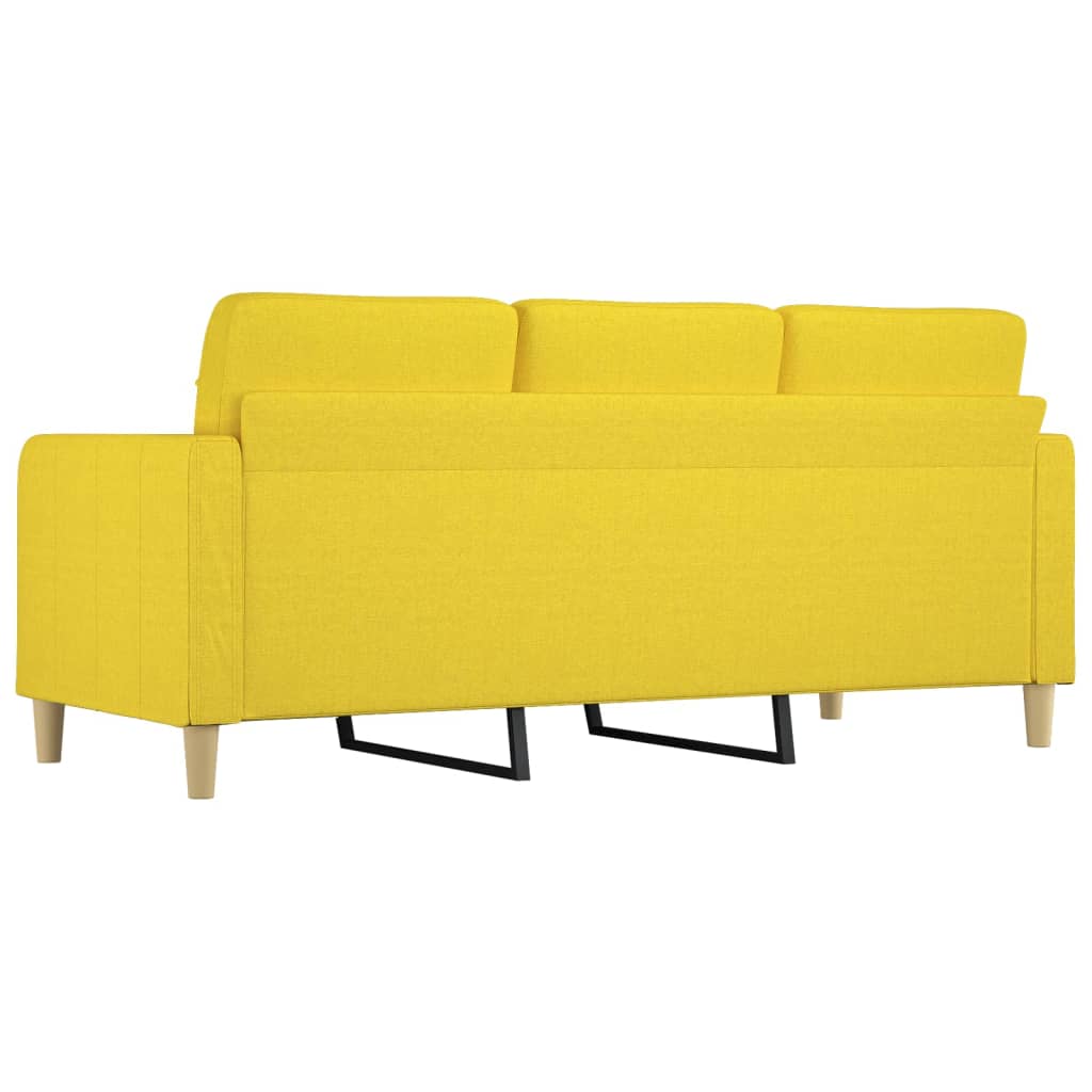 vidaXL 3-Sitzer-Sofa Hellgelb 180 cm Stoff