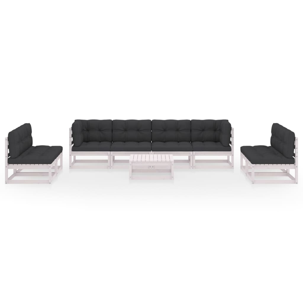 vidaXL 9-tlg. Garten-Lounge-Set mit Kissen Kiefer Massivholz