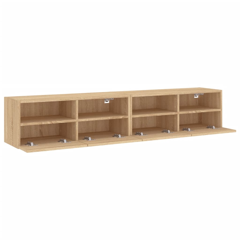 vidaXL TV-Wandschränke 2 Stk. Sonoma-Eiche 80x30x30 cm Holzwerkstoff