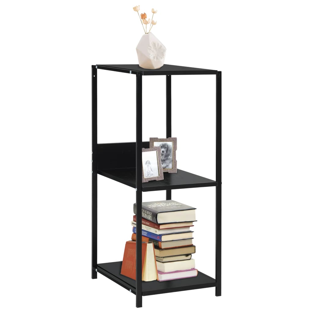 vidaXL Kleines Bücherregal Schwarz 33,5x39,6x79,7 cm Holzwerkstoff