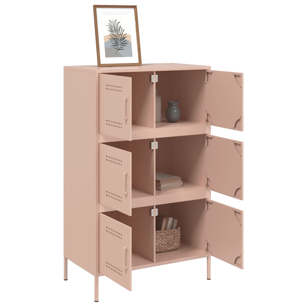 vidaXL Highboard Rosa 68x39x113 cm Stahl