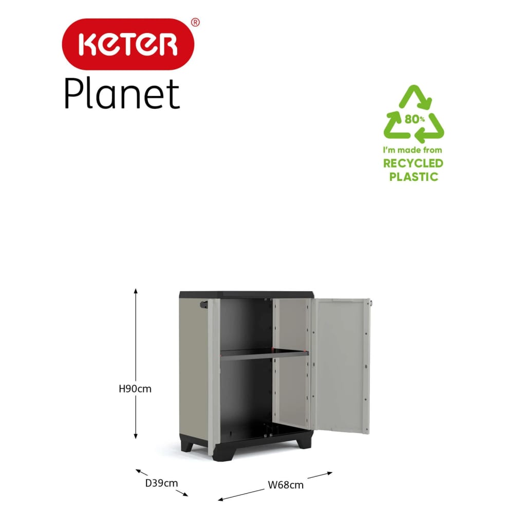 Keter Lagerschrank Niedrig Planet Grau und Schwarz