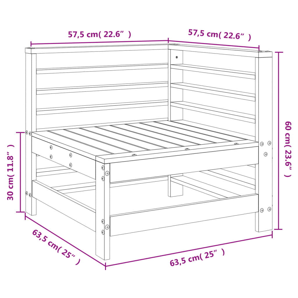 vidaXL Garten-Ecksofa Massivholz Douglasie