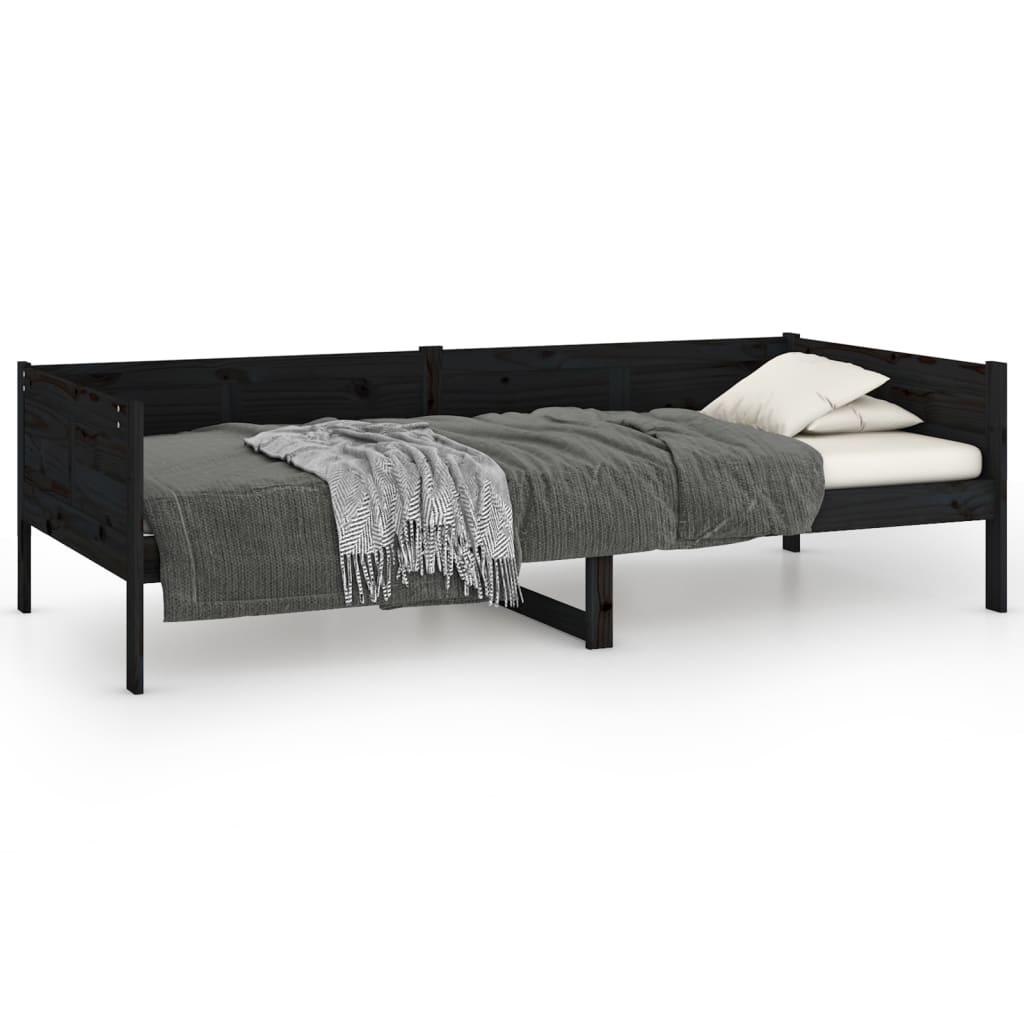 vidaXL Tagesbett Schwarz Massivholz Kiefer 90x190 cm