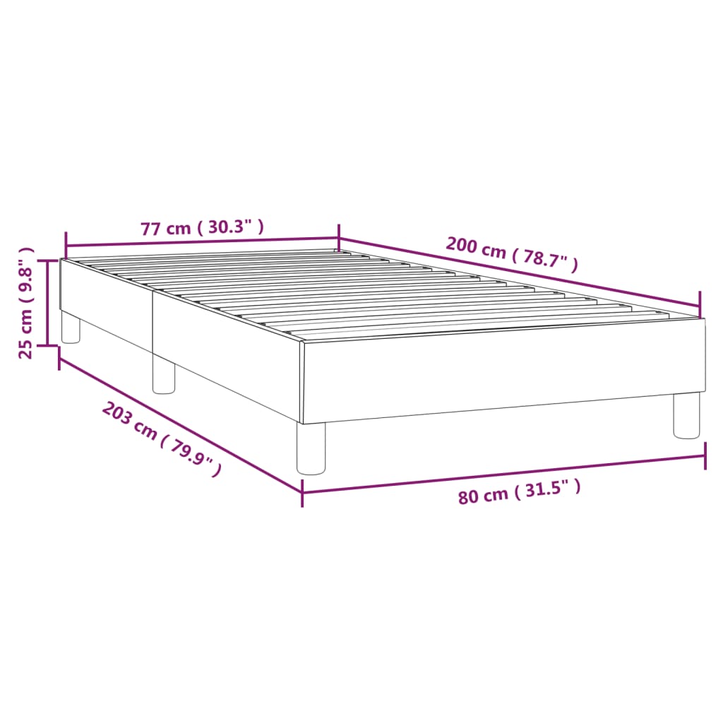 vidaXL Bettgestell Dunkelbraun 80x200 cm Stoff