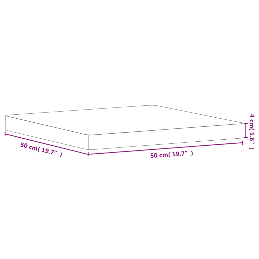 vidaXL Tischplatte 50x50x4 cm Quadratisch Massivholz Buche