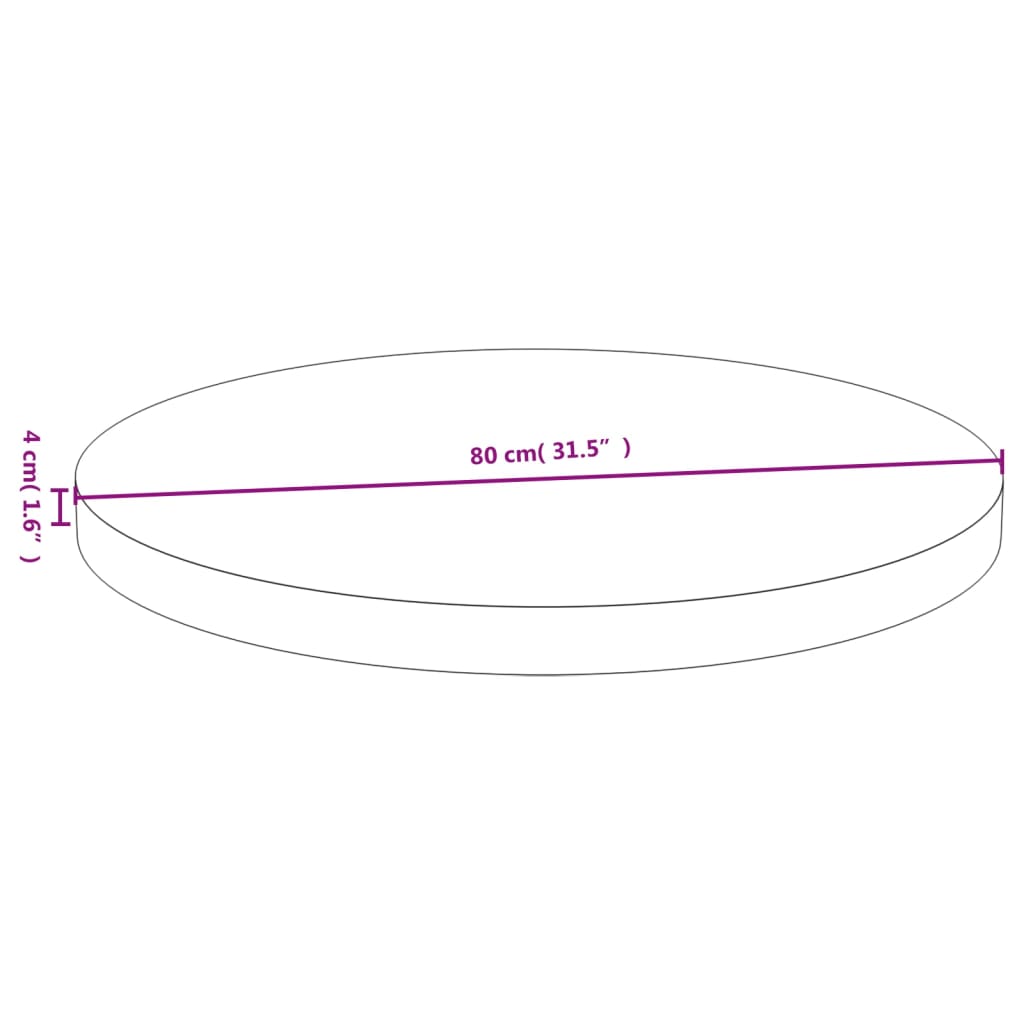 vidaXL Tischplatte Ø80x4 cm Bambus