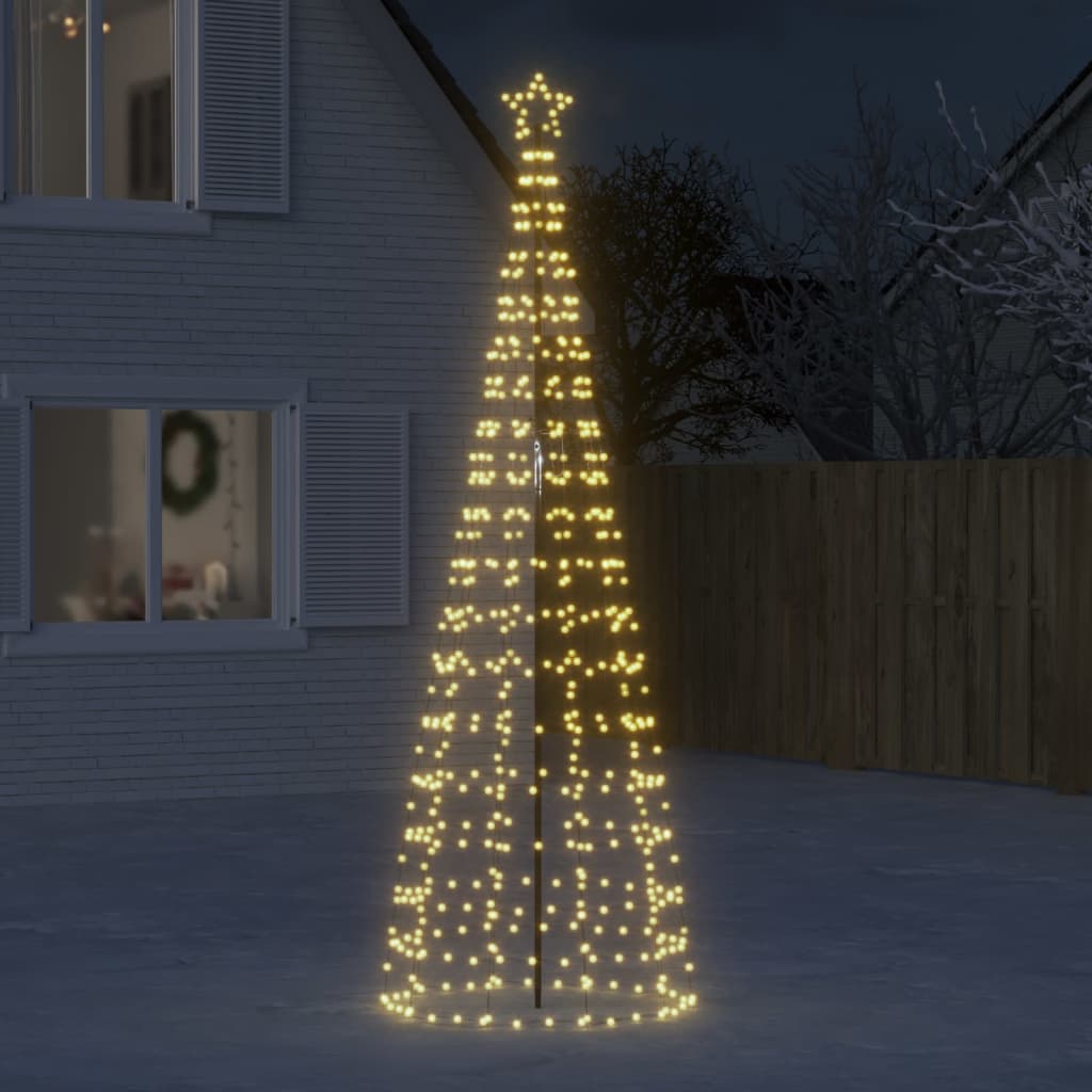 vidaXL LED-Weihnachtsbaum mit Erdspießen 570 LEDs Warmweiß 300 cm