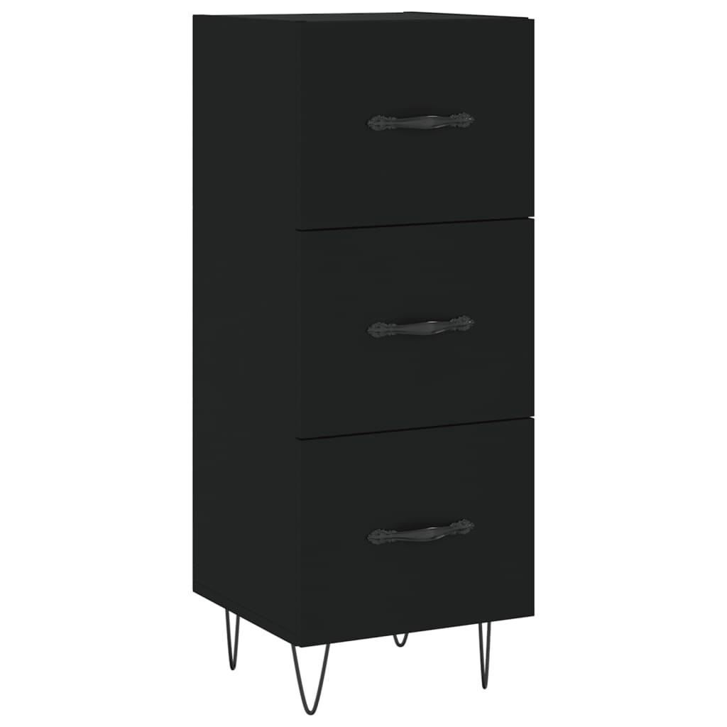 vidaXL Sideboard Schwarz 34,5x34x90 cm Holzwerkstoff