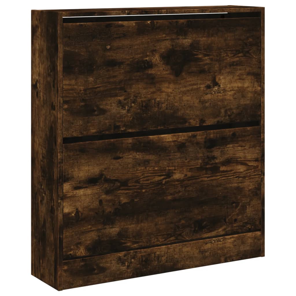 vidaXL Schuhschrank Räuchereiche 80x21x87,5 cm Holzwerkstoff