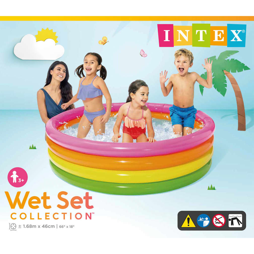 Intex Sunset Aufblasbarer Pool 4 Ringe 168x46 cm