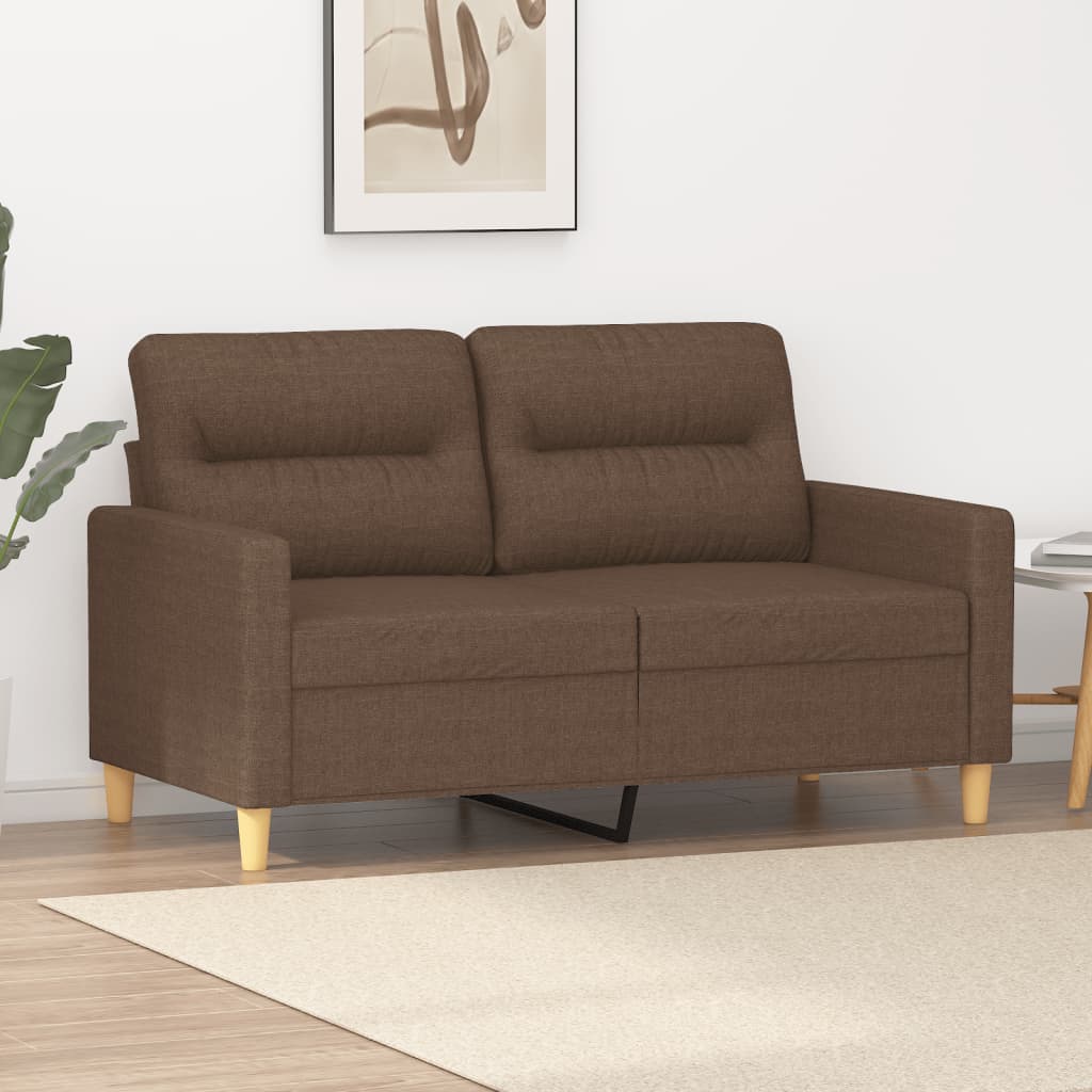 vidaXL 2-Sitzer-Sofa Braun 120 cm Stoff