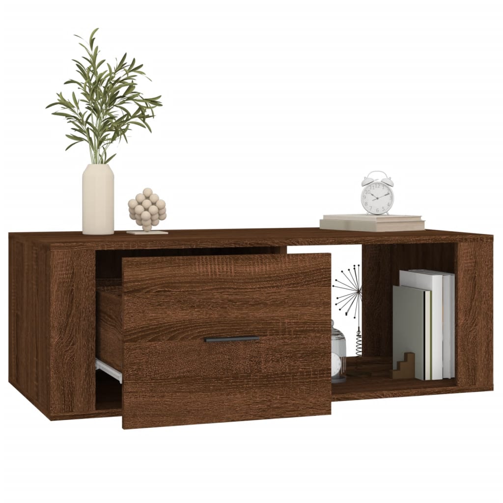 vidaXL Couchtisch Braun Eichen-Optik 100x50,5x35 cm Holzwerkstoff