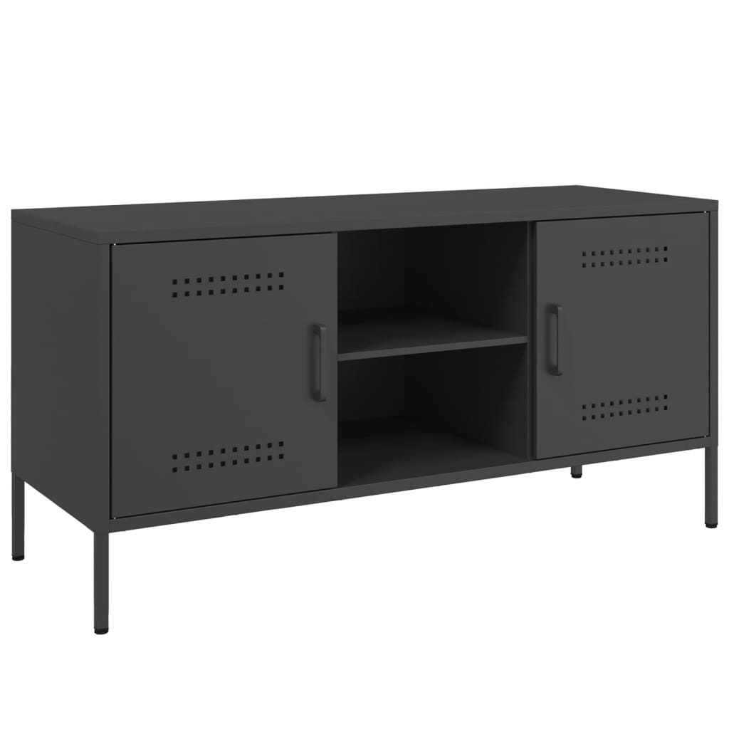 vidaXL TV-Schrank Schwarz 100,5x39x50,5 cm Stahl