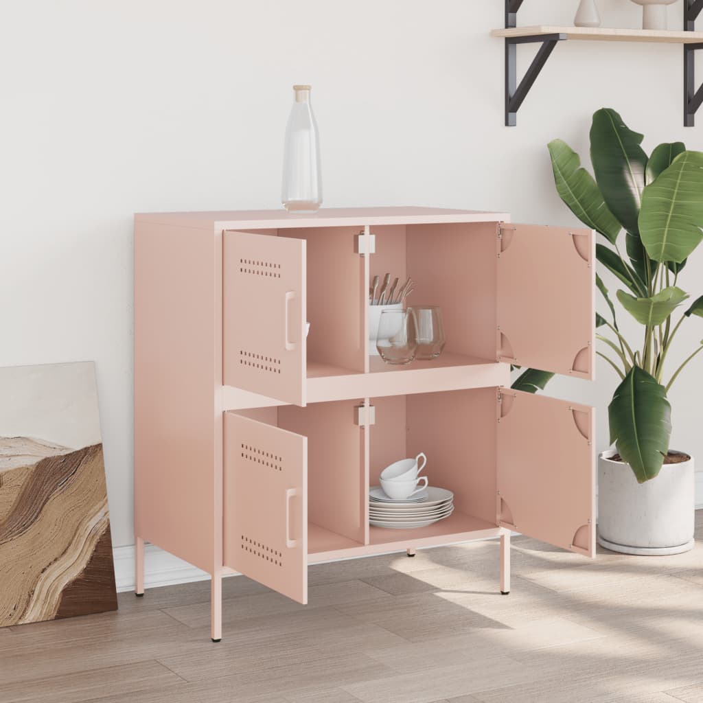 vidaXL Sideboard Rosa 68x39x79 cm Stahl