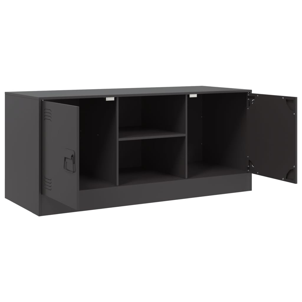 vidaXL TV-Schrank Schwarz 99x39x44 cm Stahl