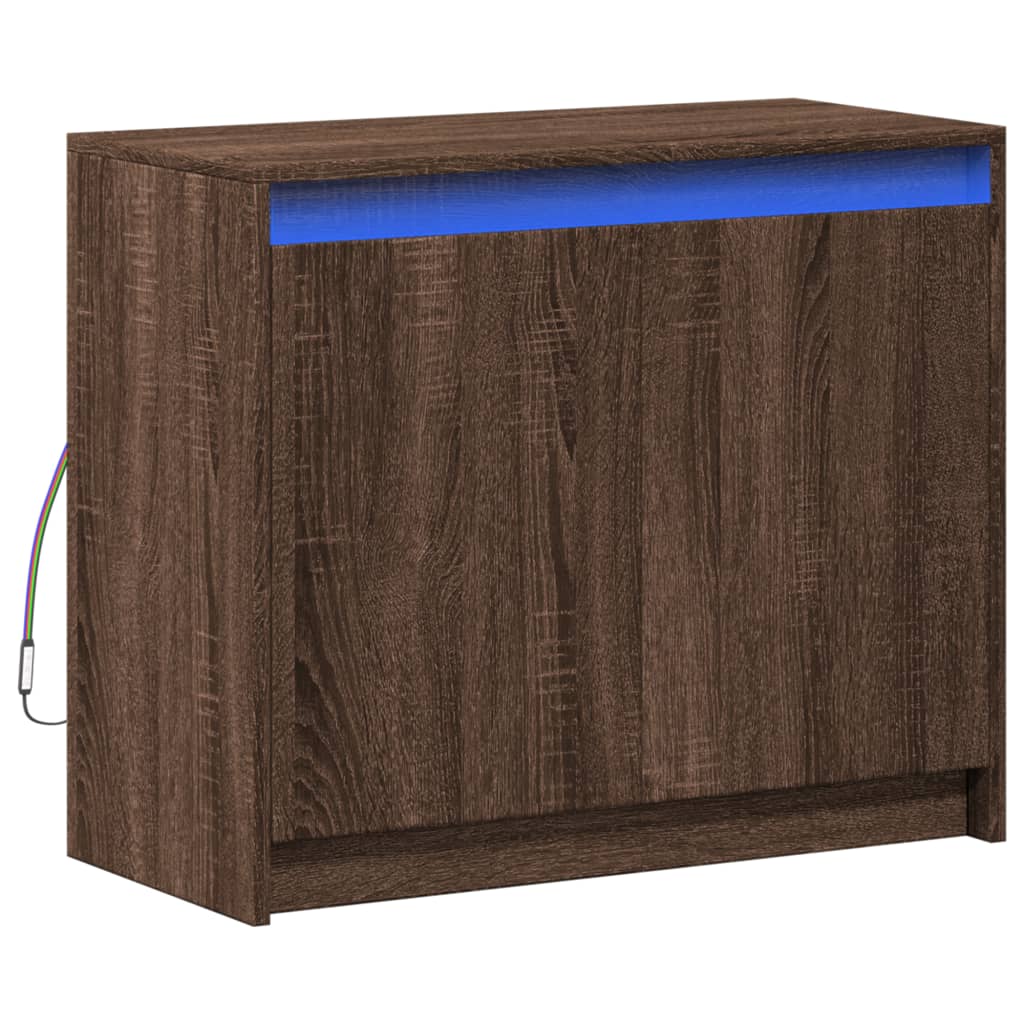 vidaXL LED-Sideboard Braun Eichen-Optik 72x34x61 cm Holzwerkstoff