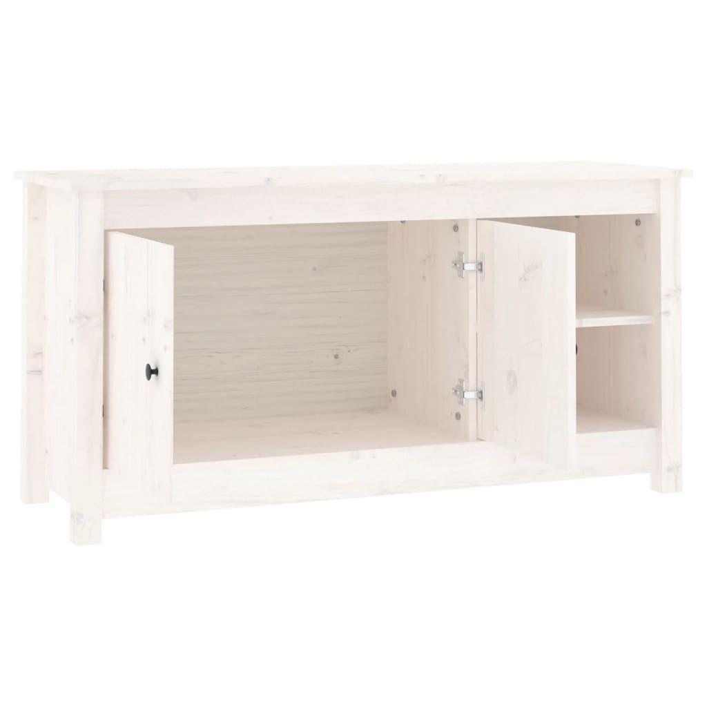 vidaXL TV-Schrank Weiß 103x36,5x52 cm Massivholz Kiefer